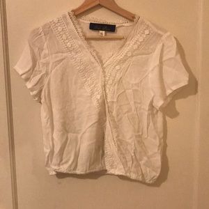 white lace blouse blue rain